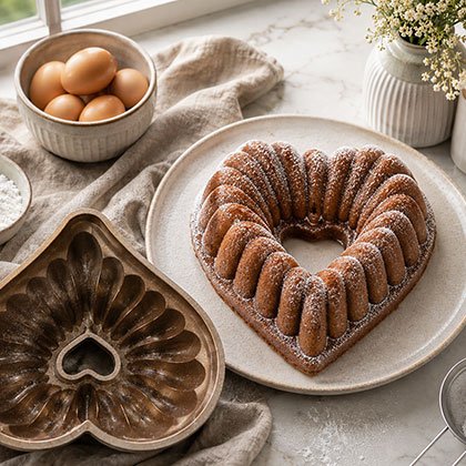 Heart Cast Aluminium Bundt Pan