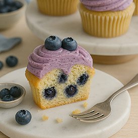 Eggless Blueberry Cupcake