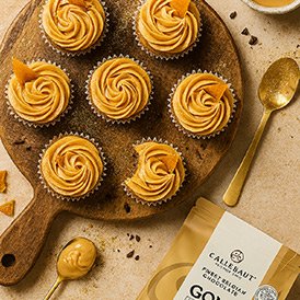 Eggless Caramel Gold Cupcake