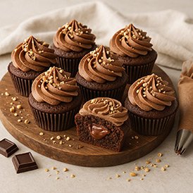 Eggless Chocolate Hazelnut Cupcake